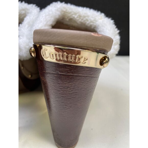 Juicy Couture Women's Tan Faux Fur Shoes/ Clogs Heels 4.5" Size 7 SKU 5496 - Picture 8 of 10
